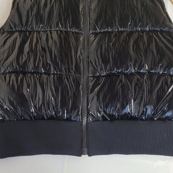 NWT Puffy Vest Womens CALVIN KLEIN Shiny Black Nylon Poly Size XL - Picture 15 of 16
